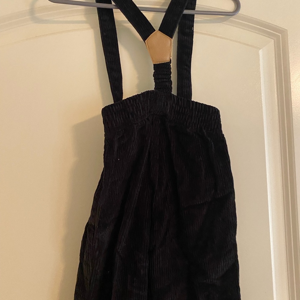 2T Mudpie black corduroy suspenders